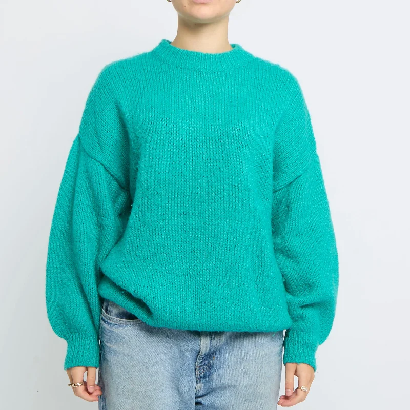 Heavy Knit Round Neck Sweater - UK 16 Iron Safe Non-Iron Wrinkle Free
