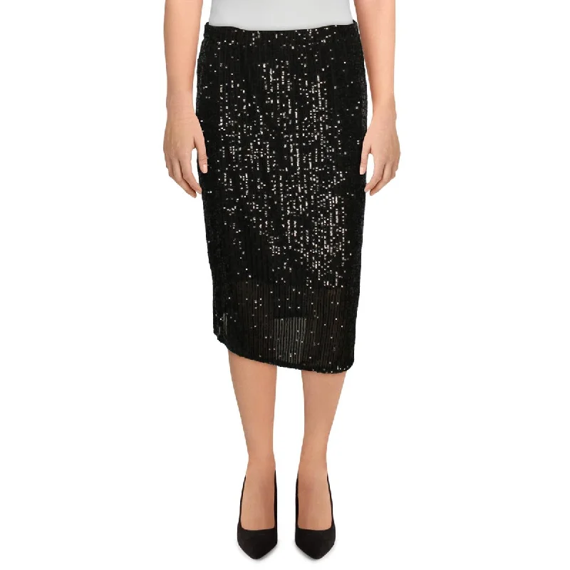 Vince Camuto Womens Sheer Sequined Maxi Skirt linen skirt breathable
