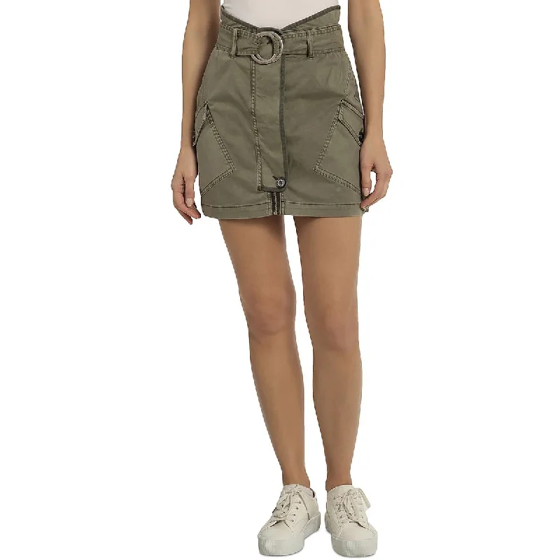 Avec Les Filles Womens Belted Short Mini Skirt corduroy skirt comfortable