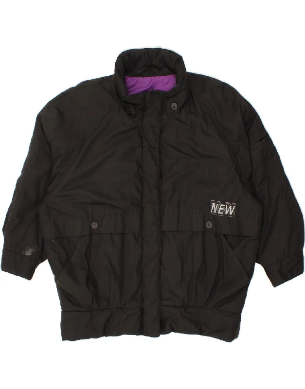 VINTAGE Womens Windbreaker Jacket UK 22 3XL Black Anorak Shell Jacket Lightweight Jacket VINTAGE Womens Windbreaker Jacket UK 22 3XL Black Anorak Shell Jacket Lightweight Jacket