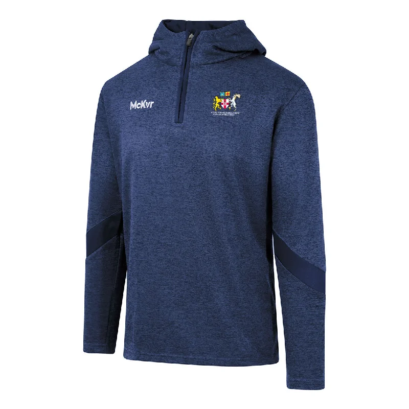 Mc Keever Civil Service NI RFC Core 22 1/4 Zip Hoodie - Adult - Navy Hoodie with Tied Waist Feminine Flattering