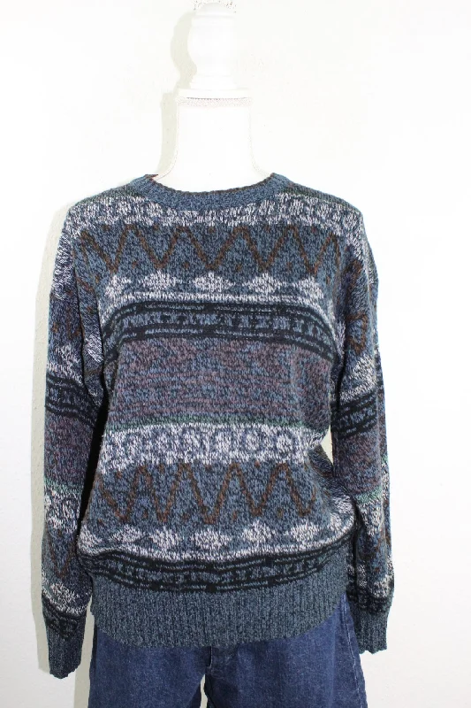 Vintage Knitted Sweatshirt (XL) Hoodie with Elastic Cuffs Stretchable Comfortable