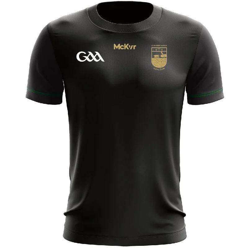 Mc Keever Shannon Gaels GAA Training Plain Jersey - Womens - Black Metallic Jersey Tee
