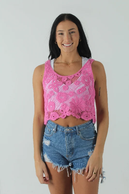 Floral Crochet Tank trendy tank top