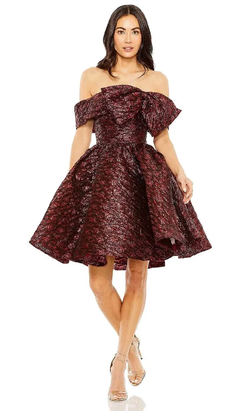 Mac Duggal 68622 - Bow Off-Shoulder Cocktail Dress Tunics Favorite customer