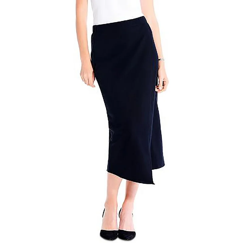 Nic + Zoe Womens Petites Asymmetrical Office Wrap Skirt high waist skirt