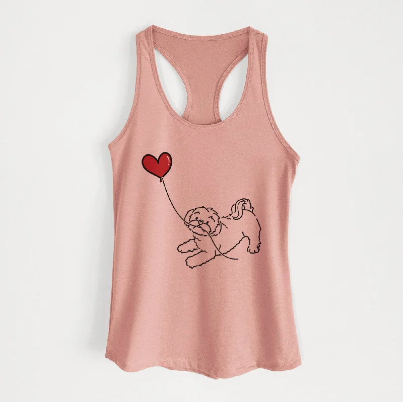 Shih Tzu Puppy Cut Heart String - Women's Racerback Tanktop bright tank top