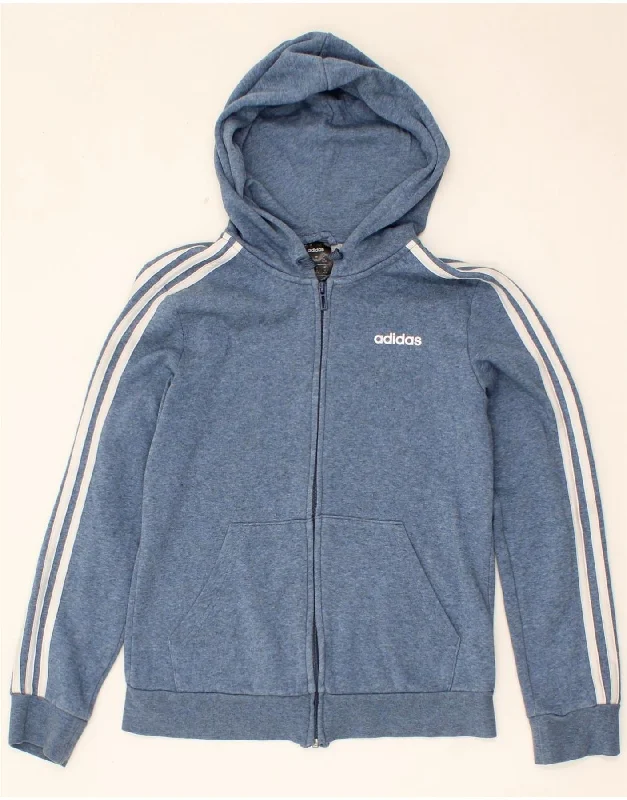 ADIDAS Womens Zip Hoodie Sweater UK 8/10 Small Blue Cotton Polka Dot Checkered Tartan