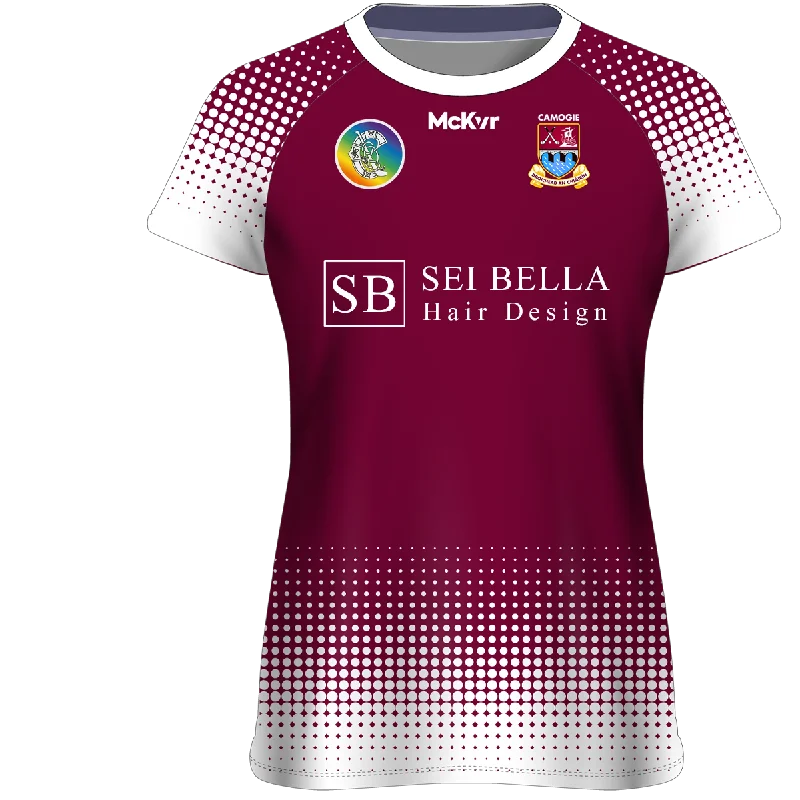 Mc Keever Clarinbridge Camogie Playing Jersey - Womens - Maroon Polka Dot Jersey Shirt