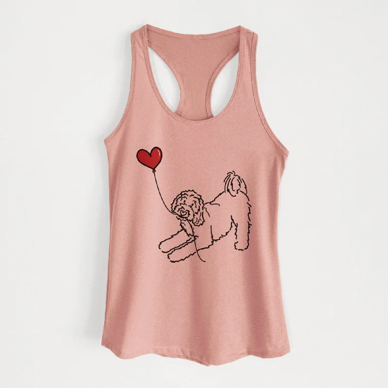 Goldendoodle Heart String - Women's Racerback Tanktop playful tank top