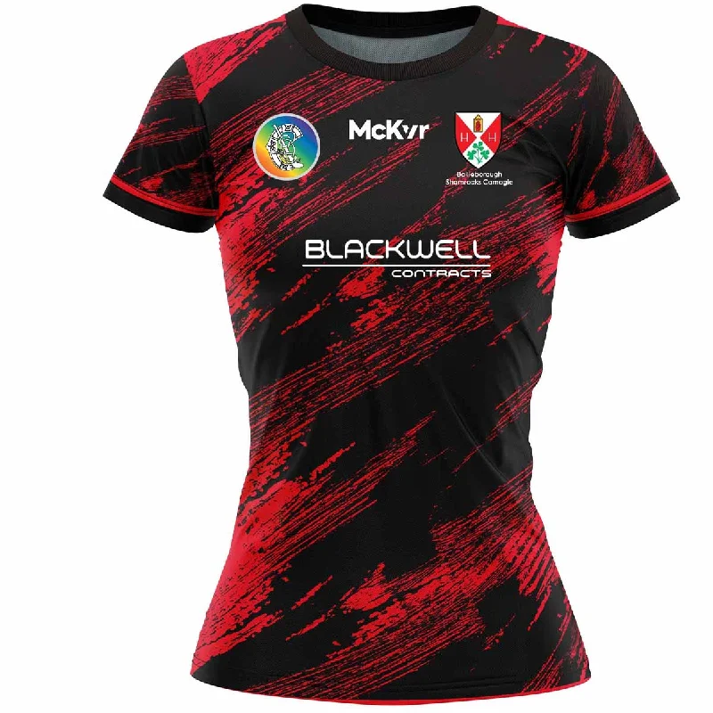 Mc Keever Bailieborough Shamrocks Camogie Training Jersey - Womens - Black/Red Evening Jersey Tee