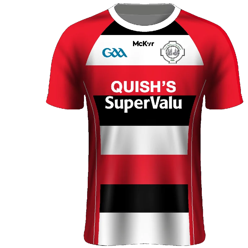 Mc Keever Ballincollig GAA Official Away Jersey - Adult - Red/Black Evening Jersey Tee