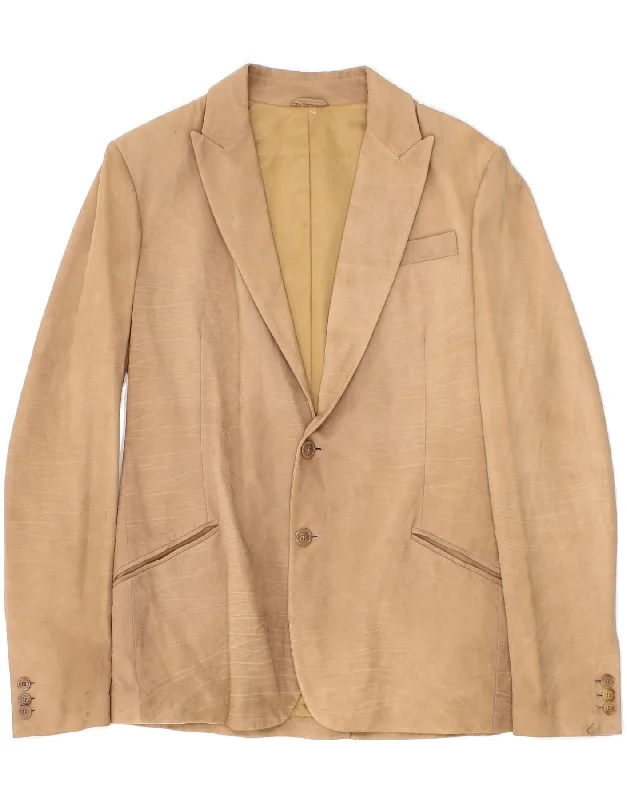 BOTTEGA VENETA Womens 2 Button Blazer Jacket IT 48 Medium Beige Striped Jacket Polka Dot Jacket Floral Jacket BOTTEGA VENETA Womens 2 Button Blazer Jacket IT 48 Medium Beige Striped Jacket Polka Dot Jacket Floral Jacket