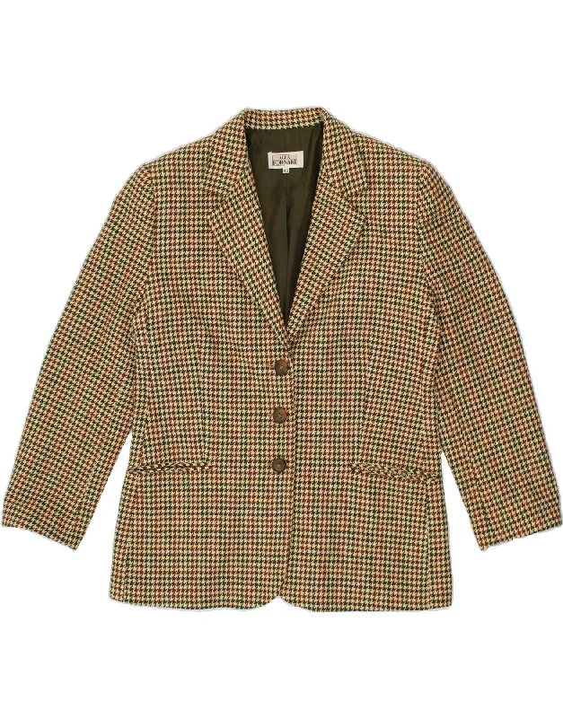 ALBA FORNARI Womens 3 Button Blazer Jacket IT 46 Large Beige Houndstooth Cotton Jacket Linen Jacket Terry Jacket ALBA FORNARI Womens 3 Button Blazer Jacket IT 46 Large Beige Houndstooth Cotton Jacket Linen Jacket Terry Jacket