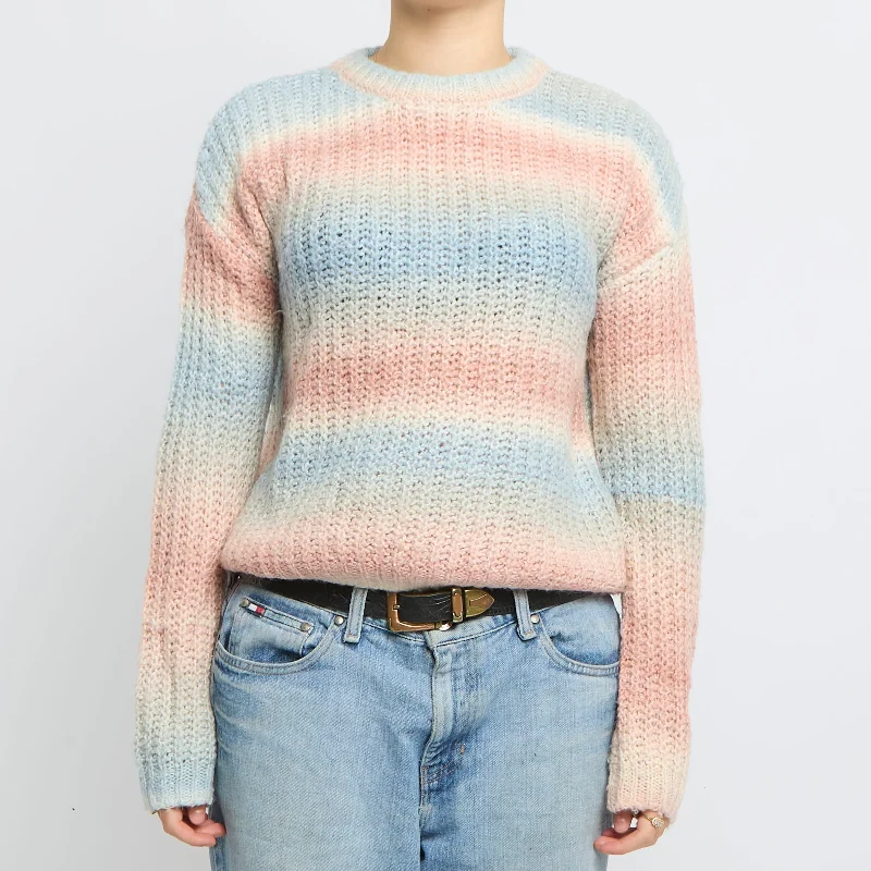 Heavy Knit Crewneck Sweater - UK 10 Elegant Classic Vintage