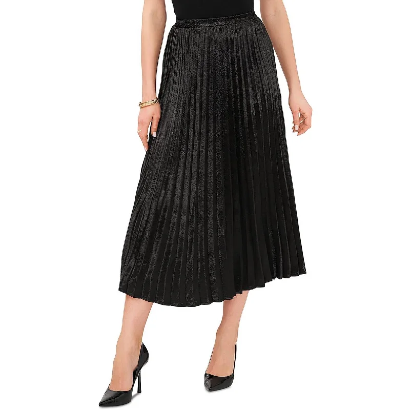 Vince Camuto Womens Pleated Mid Calf Midi Skirt velvet skirt rich