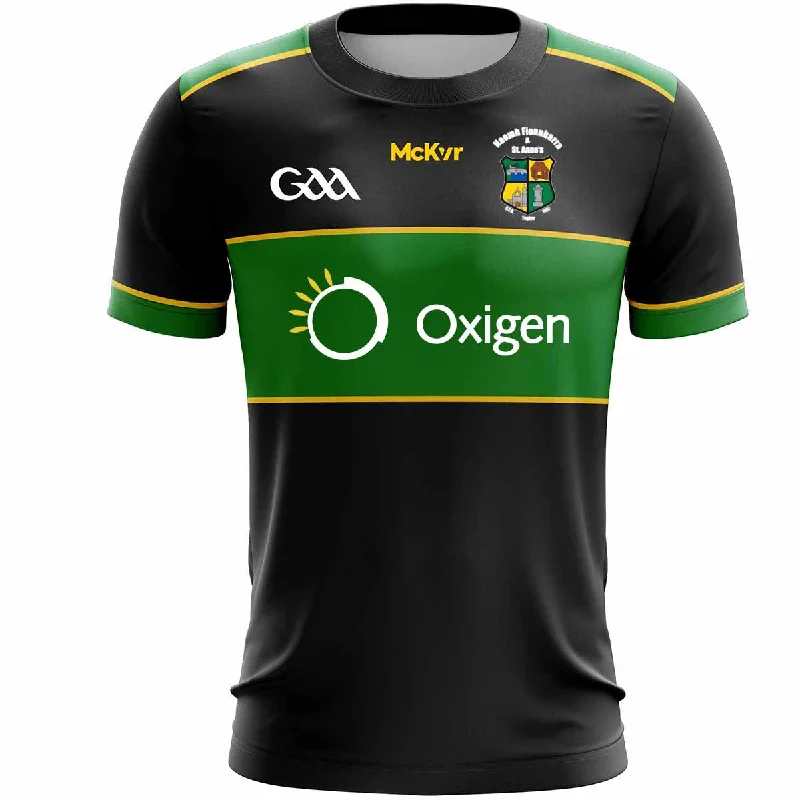 Mc Keever Naomh Fionnbarra & St Anne's GFG Away Jersey - Womens - Black/Green Ash Gray Jersey Tee