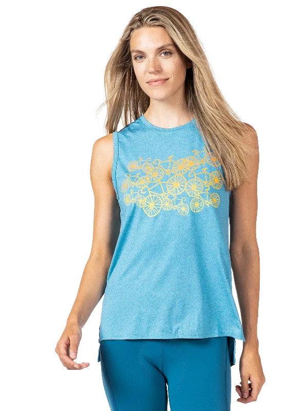 Terry Tech Tank floral tank top