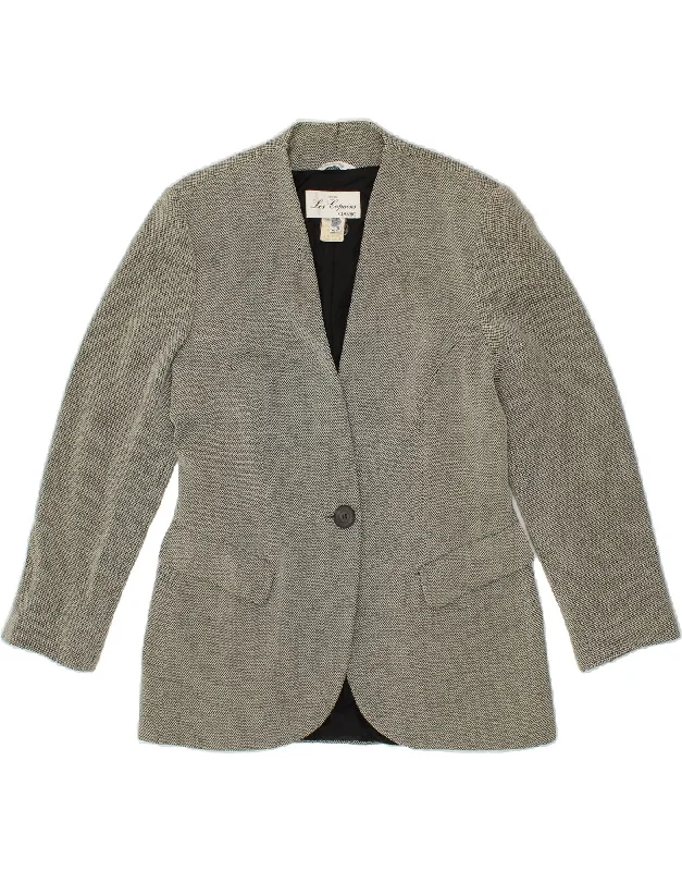 LES COPAINS Womens 1 Button Blazer Jacket UK 10 Small Grey Virgin Wool Fleece Jacket Down Jacket Feather Jacket LES COPAINS Womens 1 Button Blazer Jacket UK 10 Small Grey Virgin Wool Fleece Jacket Down Jacket Feather Jacket