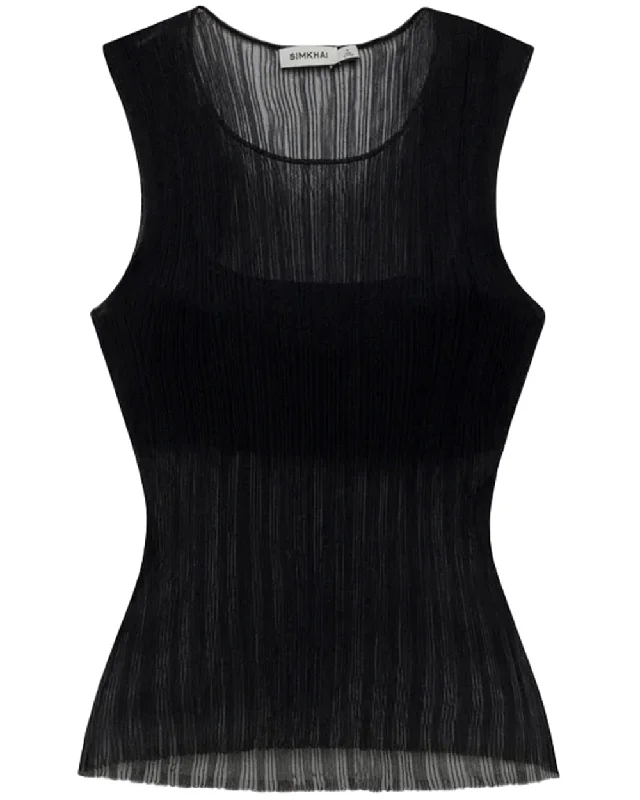 Black Mesh Oakley Tank peekaboo tank top