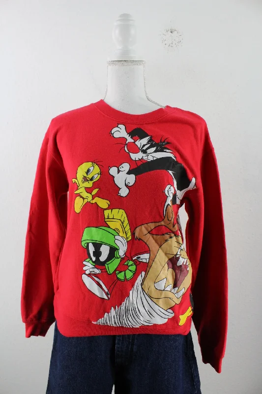 Vintage Looney Tunes Sweatshirt (XS) Hoodie with Drawcord Adjustable Secure