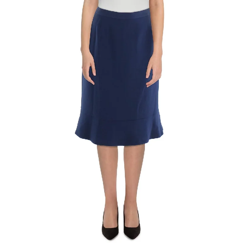 Le Suit Womens Plus Solid  A-Line Skirt cashmere skirt soft