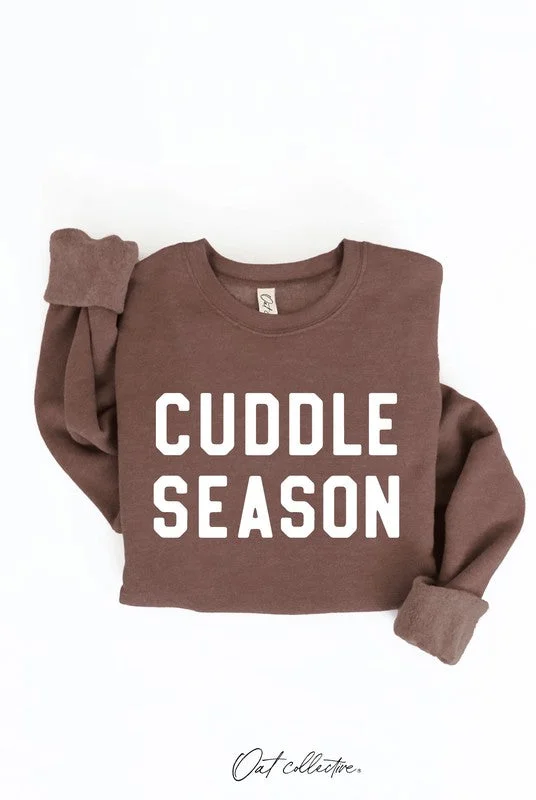 Cuddle Season Chocolate Fleece Pullover Sweatshirt (Size Medium) Hoodie with Magnetic Closure Innovative Modern