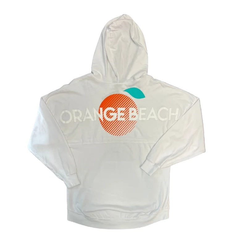 Orange Beach Spirit Hoodie Hoodie with Hem Applique Textured Unique