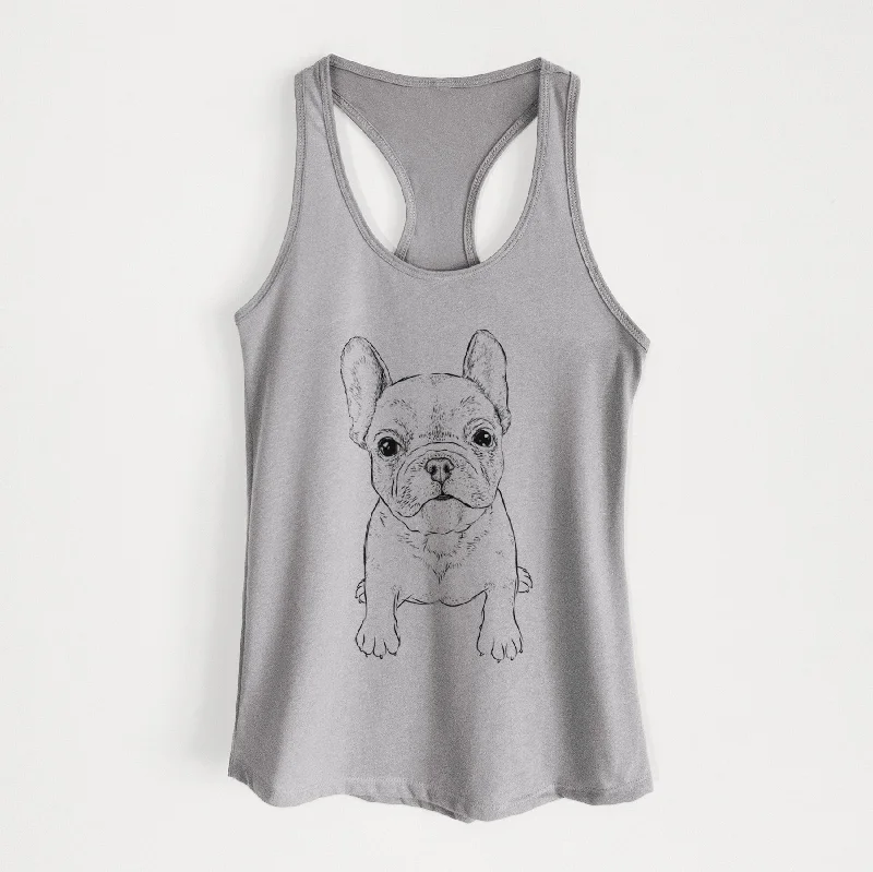 Puppy Pierre the French Bulldog - Women's Racerback Tanktop sage tank top