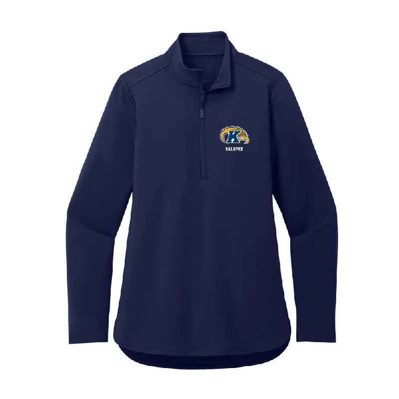 Kent State - NCAA Women's Soccer : Kelsey Salopek - Women's Premium Quarter Zip Jacket Notch Collar Jacket Peter Pan Collar Jacket Cowl Neck Jacket