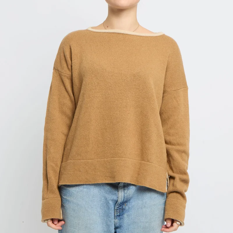 Heavy Knit Round Neck Sweater - UK 14 Lightweight Heavyweight Midweight
