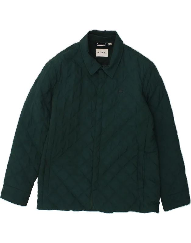 LACOSTE Womens Quilted Jacket Size 58 3XL Green Polyester Jacket Blazer Coat