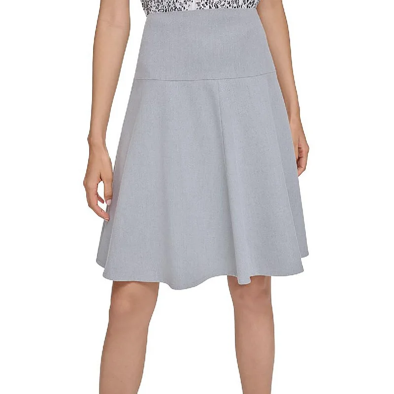 Calvin Klein Womens Petites Above Knee Lined A-Line Skirt spandex blend skirt