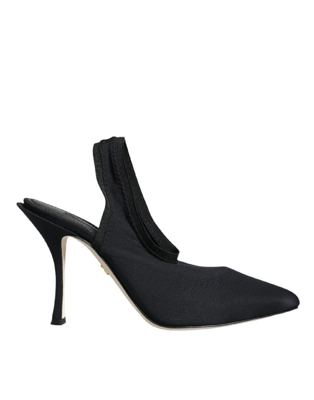 Dolce & Gabbana  Jersey Stretch Heels Slingback Women's Shoes Daily Wear Jersey Tee