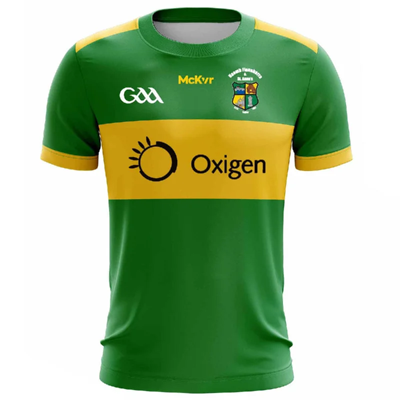 Mc Keever Naomh Fionnbarra & St Anne's GFG Playing Jersey - Adult - Green/Gold Player Fit Designer Jersey Tee