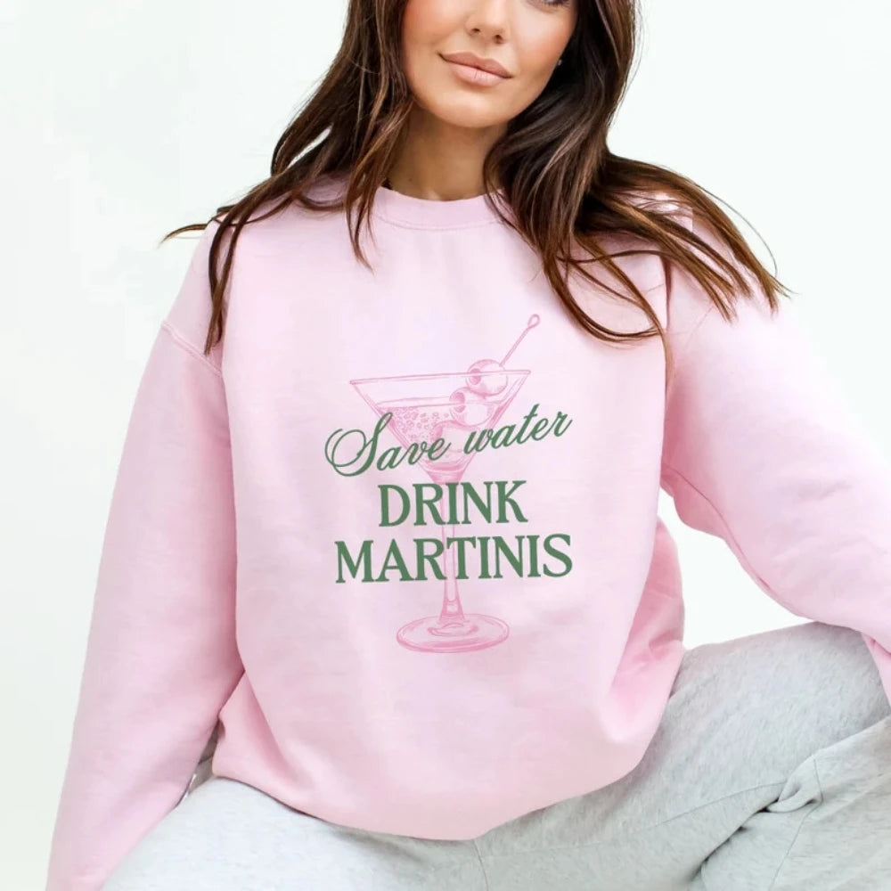 Save Water Drink Martinis Sweater Neon Metallic Matte