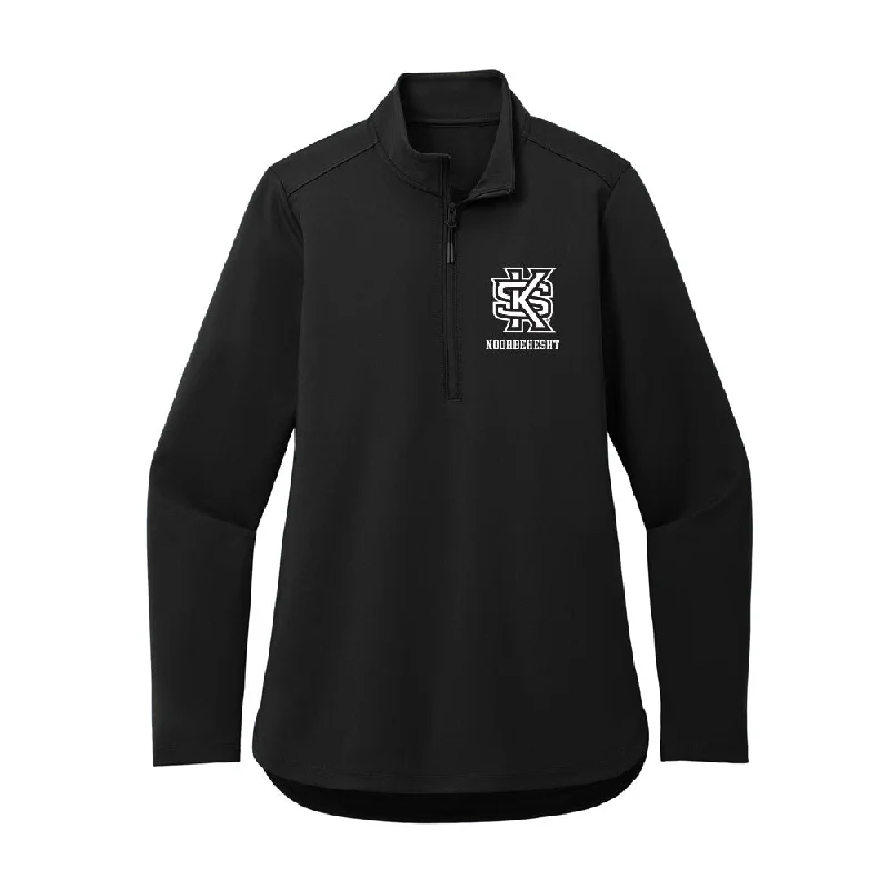 Kennesaw - NCAA Women's Soccer : Angelina Noorbehesht - Women's Premium Quarter Zip Jacket Knit Fabric Woven Fabric Fleece Fabric
