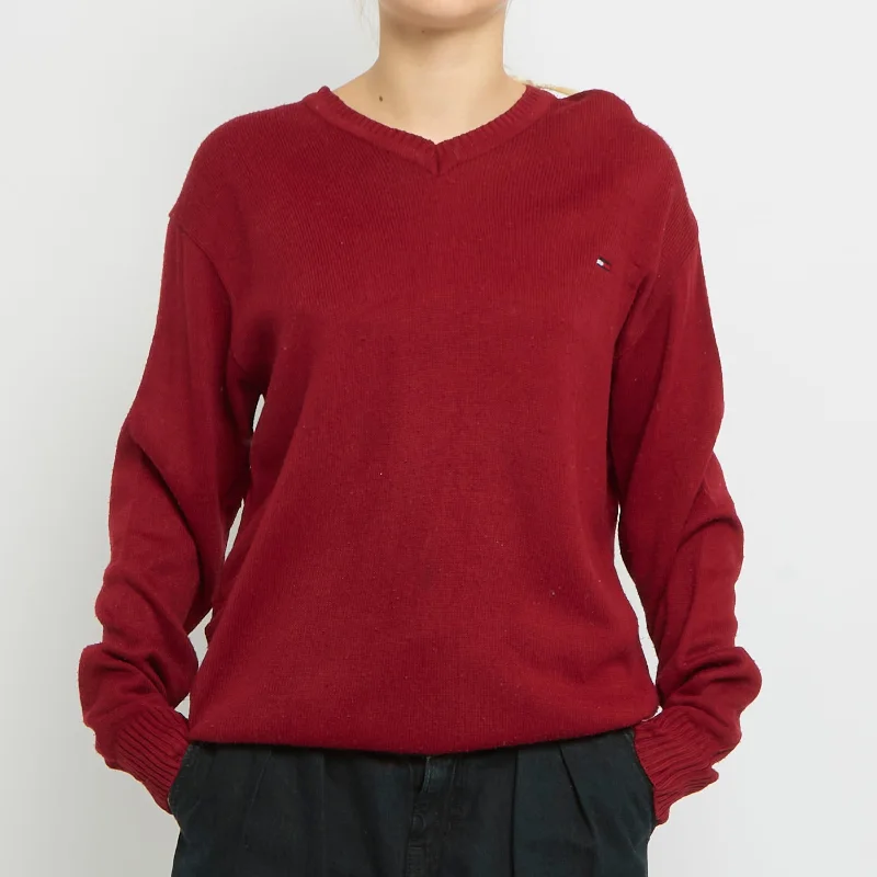 Tommy Hilfiger Heavy Knitted Sweater - UK 12 Nylon Fabric Polyester Fabric Spandex Fabric
