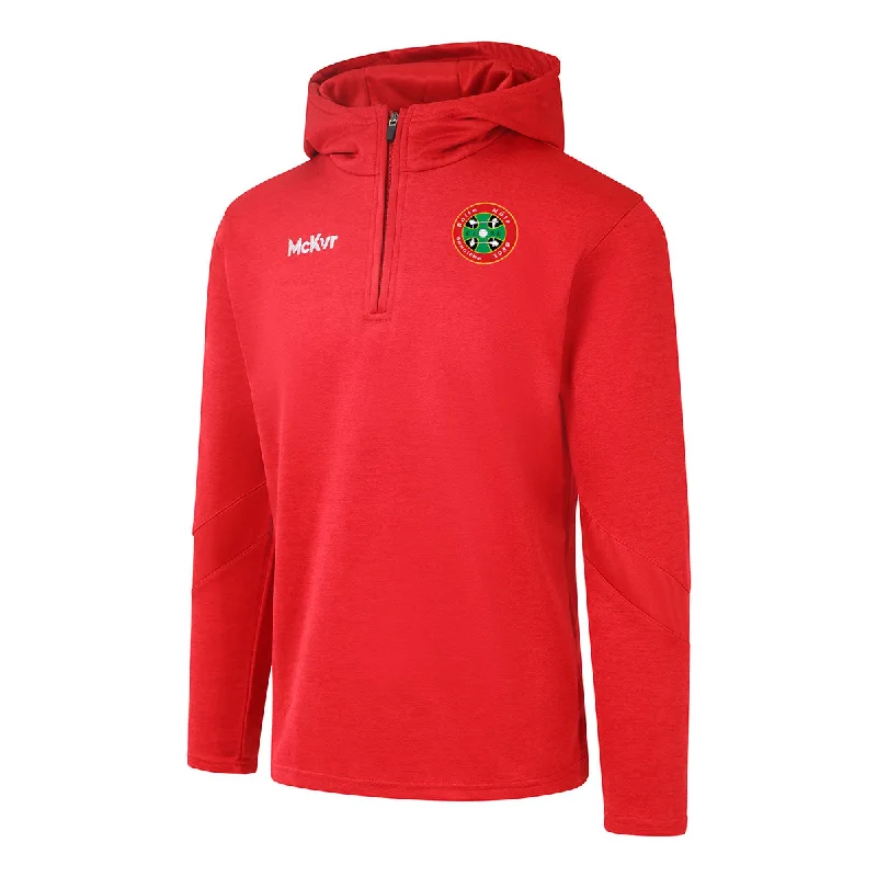 Mc Keever Newcestown GAA Core 22 1/4 Zip Hoodie - Adult - Red Hoodie with Ribbed Hem Stretchable Secure