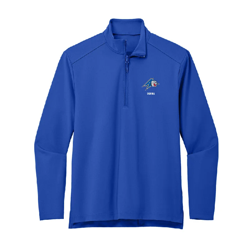 UNC Asheville - NCAA Women's Soccer : Anna Doane - Premium Quarter Zip Jacket Boat Neck Shawl Collar Notched Collar UNC Asheville - NCAA Women's Soccer : Anna Doane - Premium Quarter Zip Jacket Boat Neck Shawl Collar Notched Collar