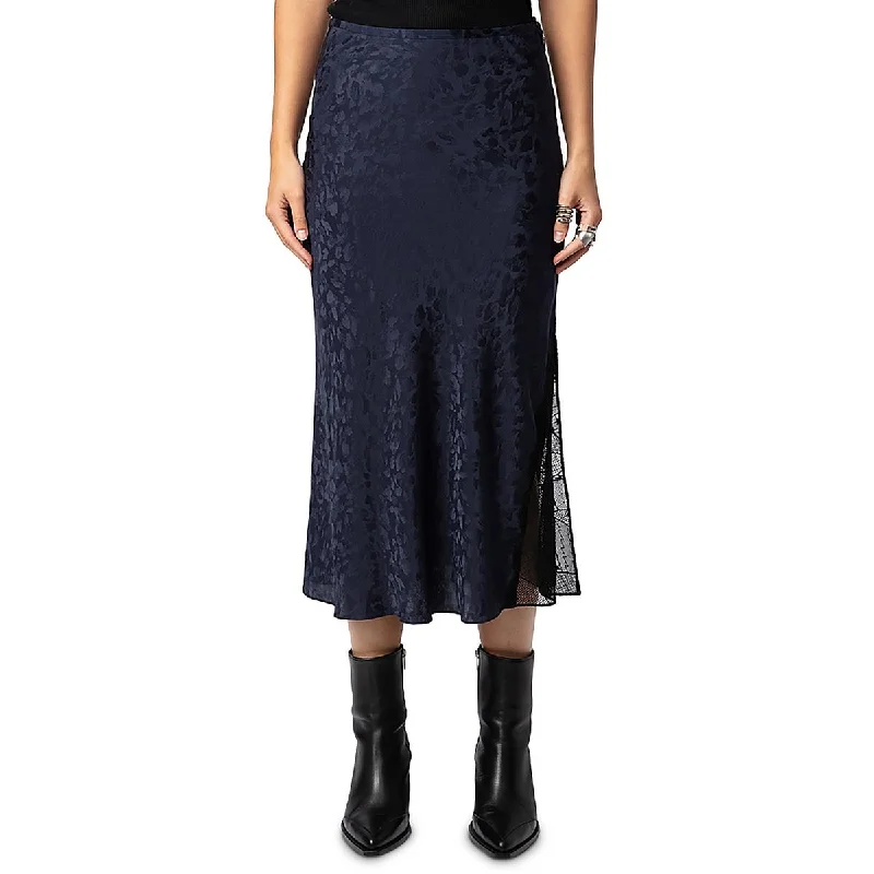 Zadig & Voltaire Womens Plus Silk Below Knee Midi Skirt tulle skirt dreamy