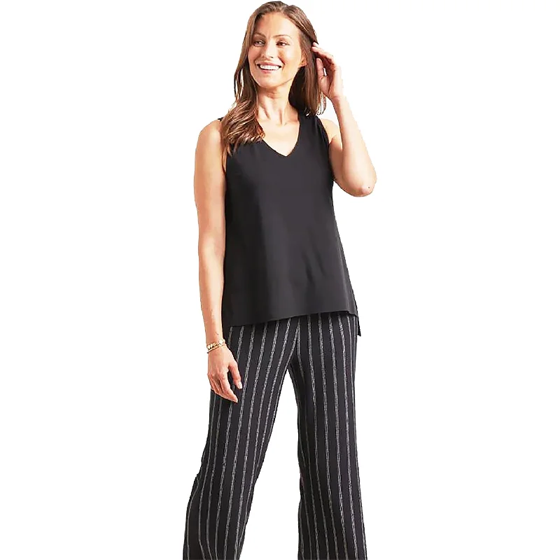 Women's Habitat Deep Hem V-Neck Tank Black Cotton solid color tank