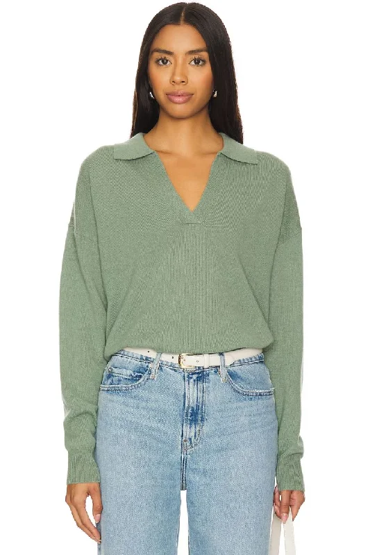 27 Miles Arline Sweater in Sage Cotton Fabric Linen Fabric Terry Fabric