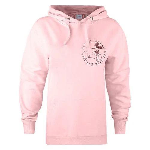 Disney Womens/Ladies Original Mickey Mouse Circle Hoodie Hoodie with Drawstring Waist Adjustable Fitted