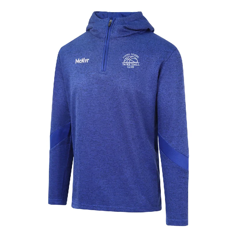 Mc Keever Tyrone Towers Basketball Core 22 1/4 Zip Hoodie - Adult - Royal Hoodie with Raglan Sleeves Sporty Comfortable