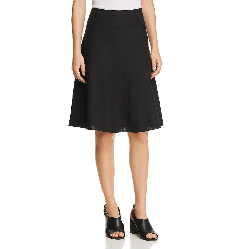 Nic + Zoe Womens Linen Flare Flare Skirt velvet skirt glossy