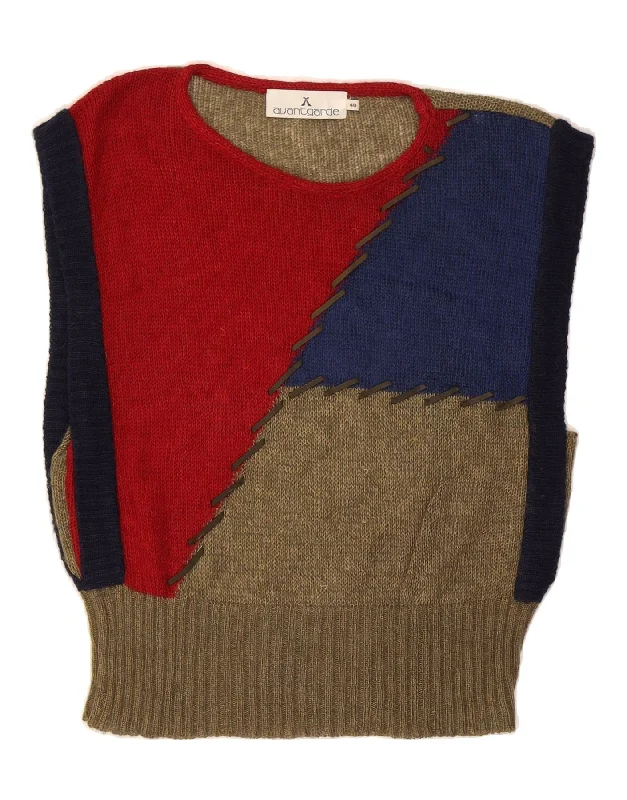 VINTAGE Womens Vest Tank Top EU 40 Medium Multicoloured Colourblock sexy tank top