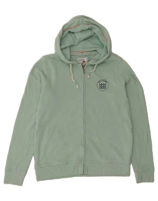 FAT FACE Womens Oversized Graphic Zip Hoodie Sweater UK 10 Small Green Boxy Sweater Fitted Sweater A-Line