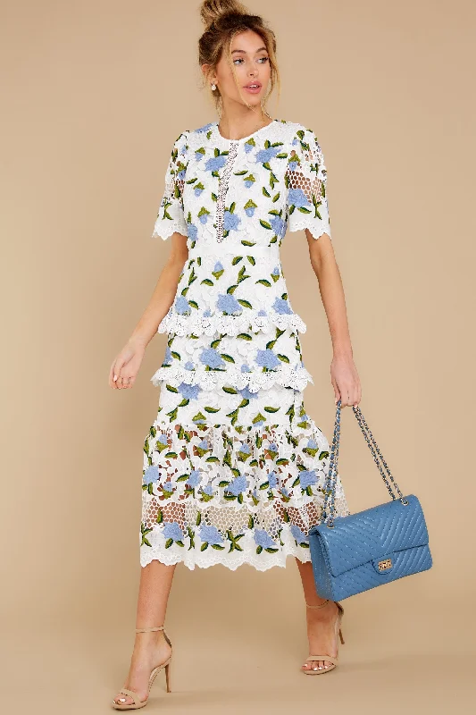 All I Wanted Ivory Floral Lace Dress (BACKORDER JUNE) Tunics Silk luxurious