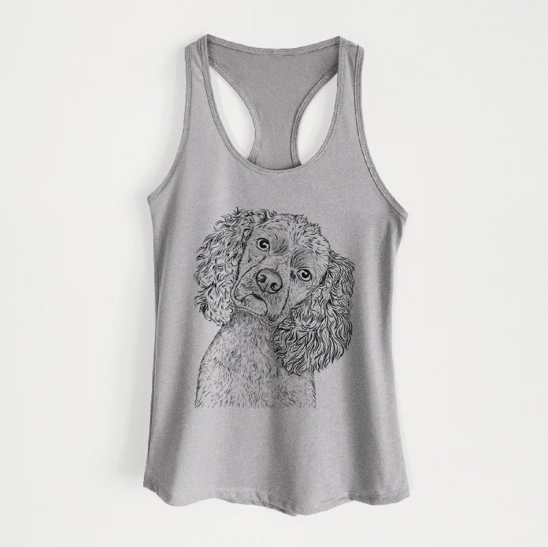 Sadie the Cocker Spaniel - Women's Racerback Tanktop teal tank top